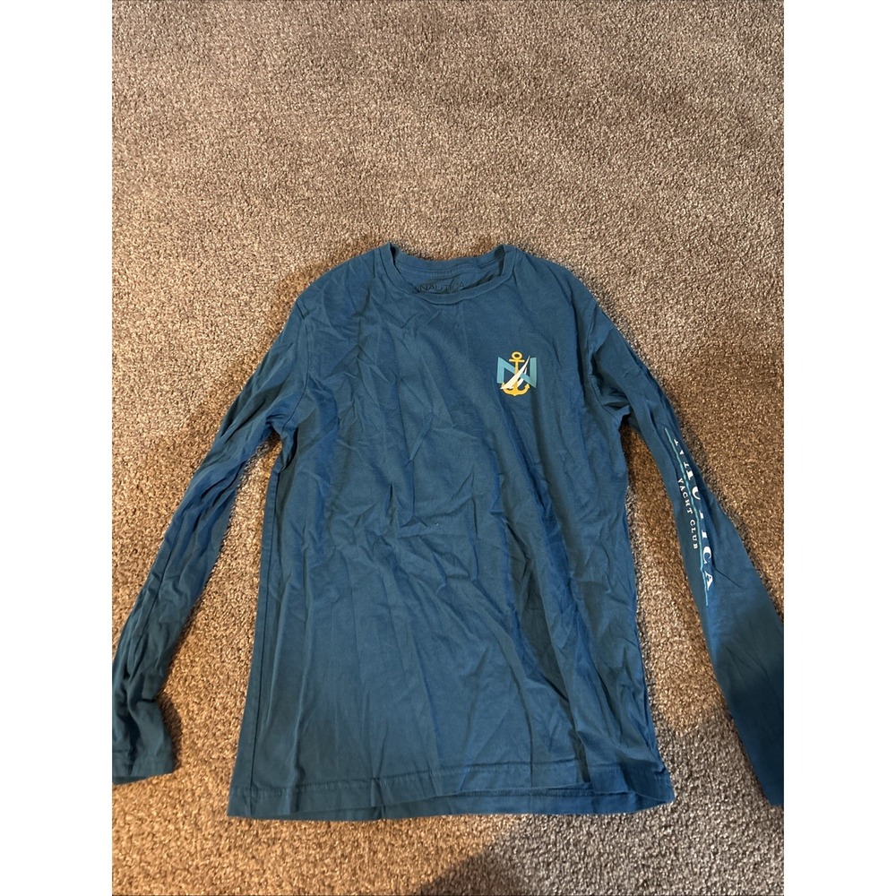 Juniors Navy Blue Nautica Long Sleeve T-Shirt Size Medium‎